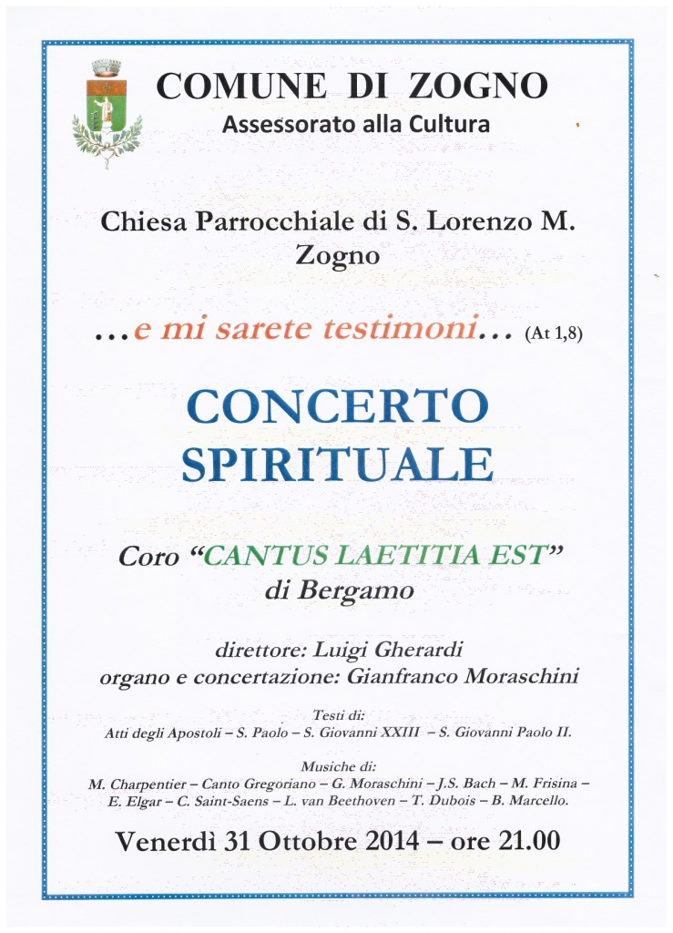 Concerto Spirituale Zogno 31.10.2014