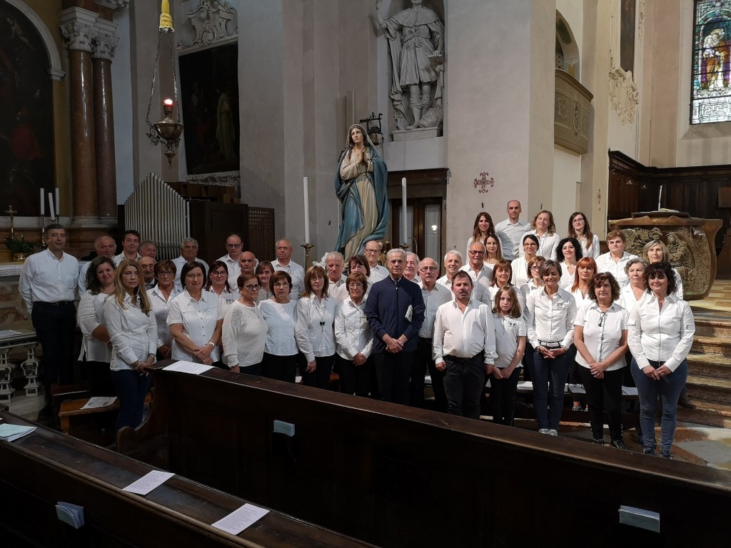 22 settembre 2019, i tre Cori: Sant' Andrea Apostolo di Bracca, Corale Laudate Dominum di Poscante-Rigosa e Coro Santa Maria del Bosco.